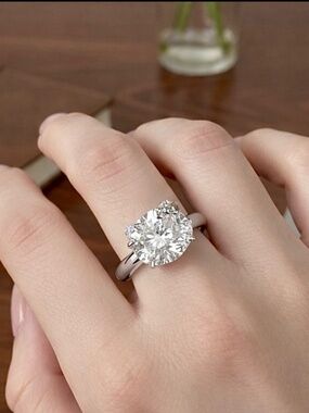 Stainless Steel Silver Hello Kitty Zircon Ring Tarnish Free Cute Gift